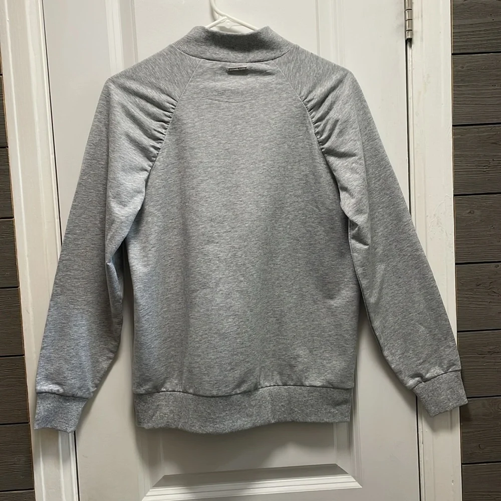 Michael Michael Kors Pearl Heather Ruched Shoulders Lightweight Sweatshirt S NWT