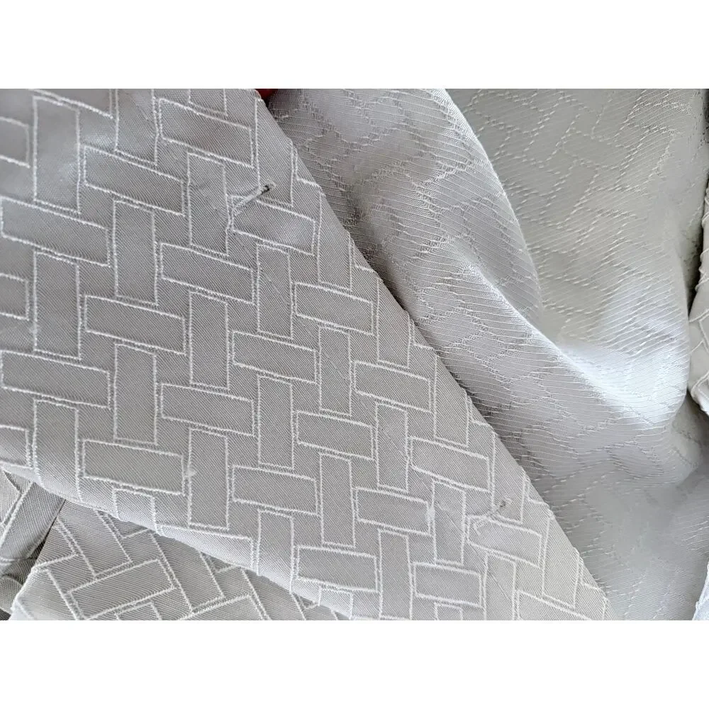Light Gray Textured Herringbone Shower Curtain Standard 72x72 Polyester Bath