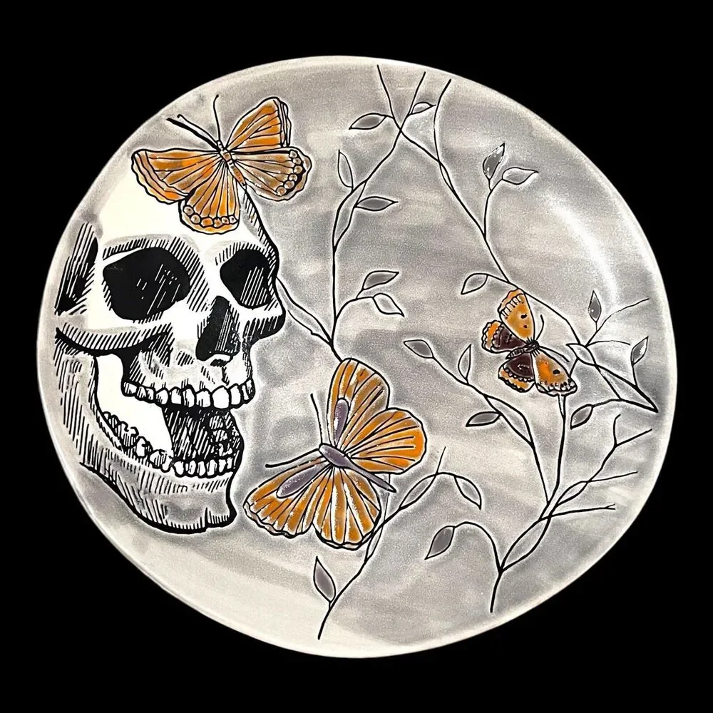 Spectrum Designz Gothic Handmade Skull & Butterflies 11