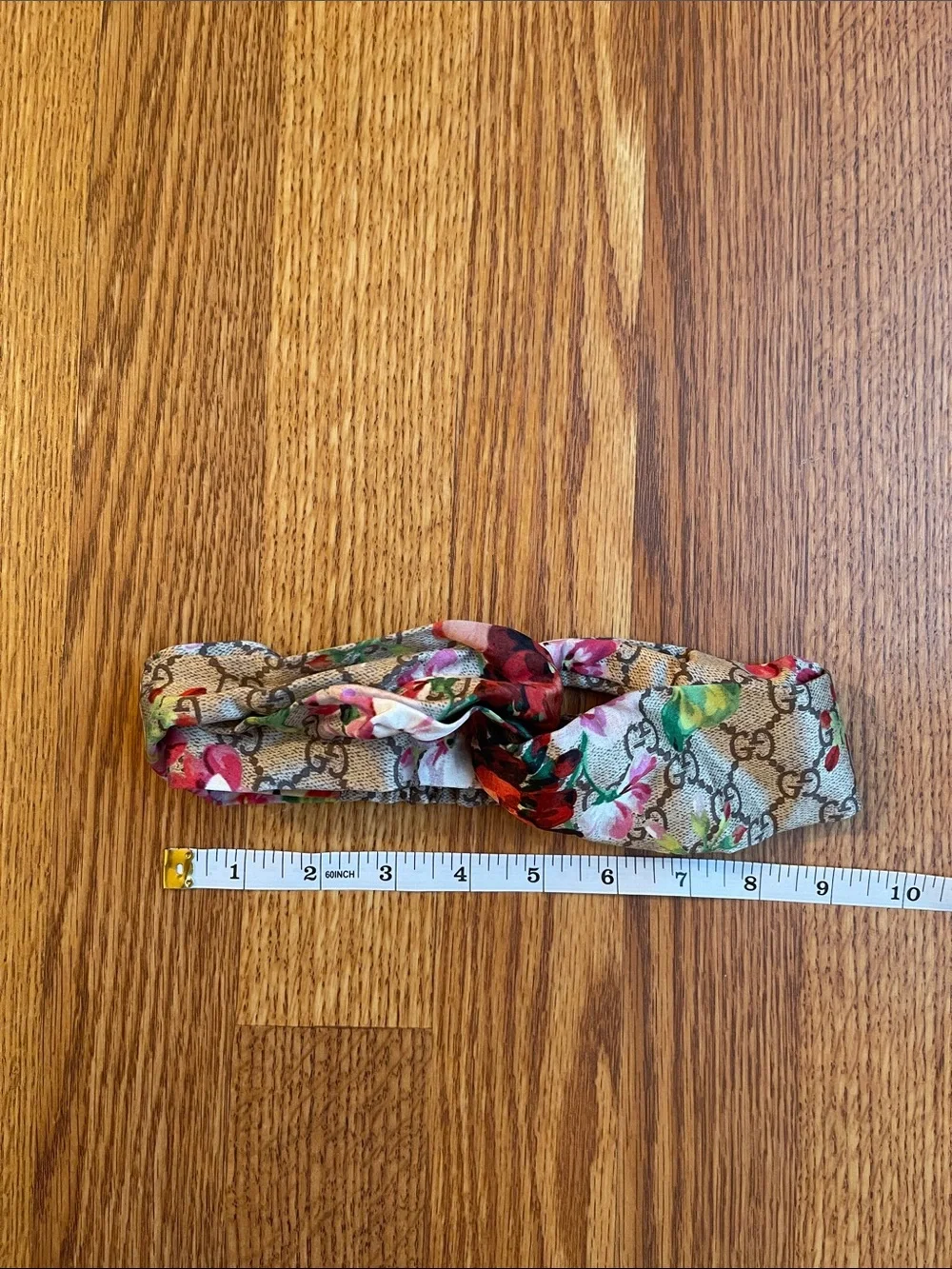 Gucci Blooms GG 100% Silk Floral Print Headband Beige Pink and Green Women’s OS