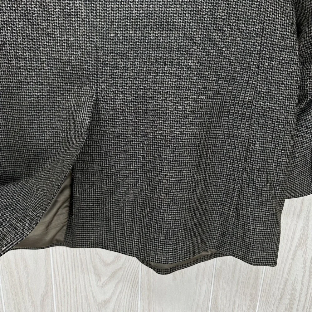 Jos A Bank Suit Sport‎ Jacket Mens 46R Black Tan Gray Houndstooth 100% Wool