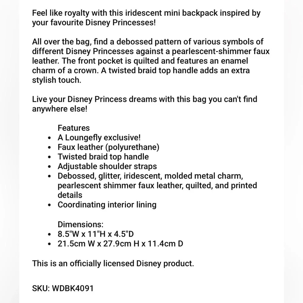 Loungefly disney princess