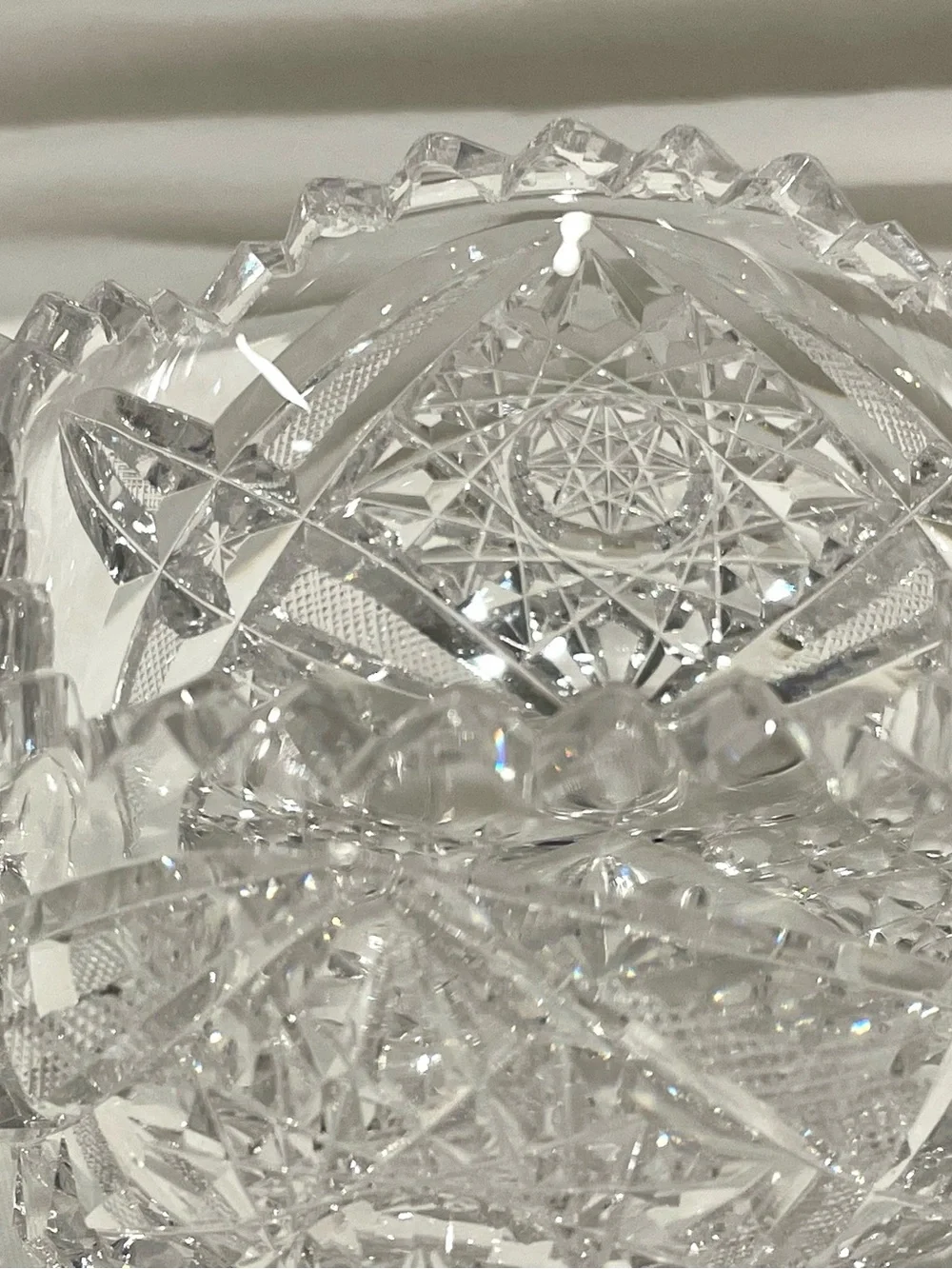 American Brilliant Era Handblown Hand Cut Crystal Sugar & Creamer Set |Prismatic