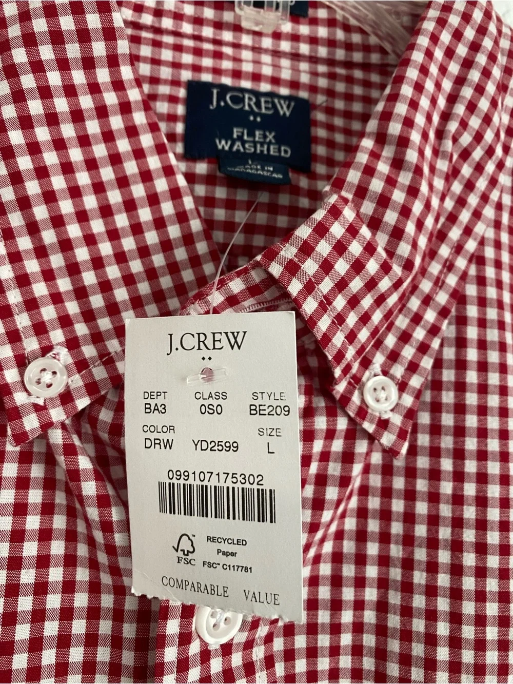 J. Crew crisp gingham