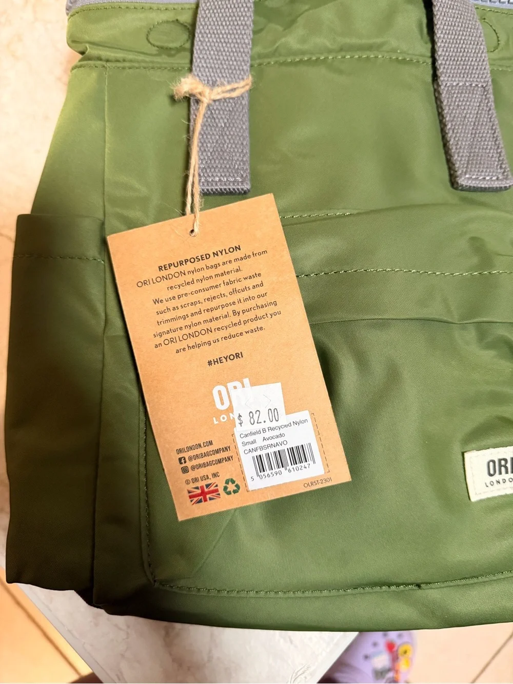 Orion London Olive Green Roll-Top Mini Backpack