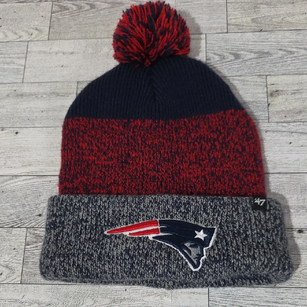 NFL New England Patriots 47 Brand Knit Pom Beanie