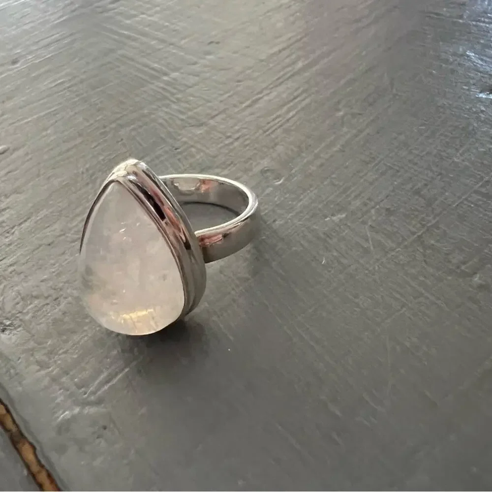 925 Sterling Silver Moonstone Ring Size 6