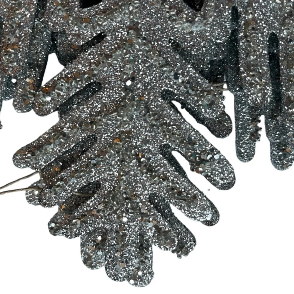 Fortunoff Christmas store silver glitter