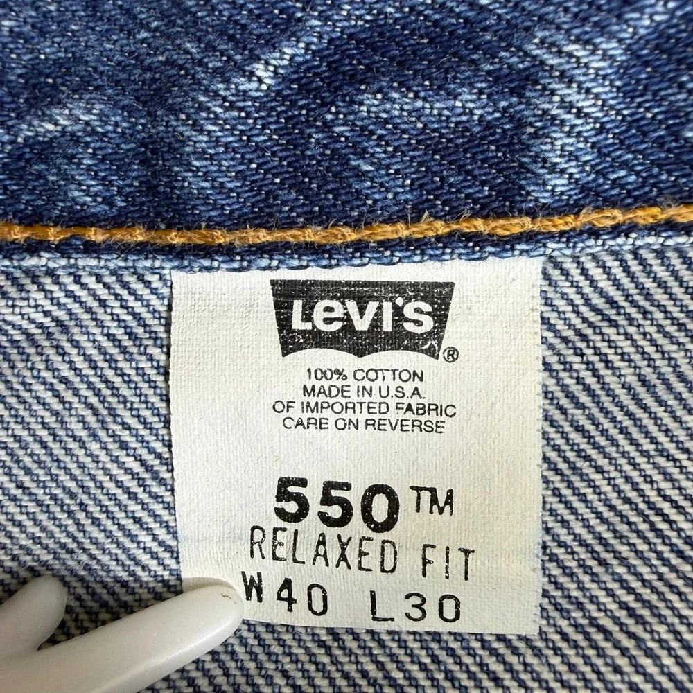 Levi's 550 Jeans Men 40x30 Blue Relaxed Fit Medium Wash Denim USA 2001