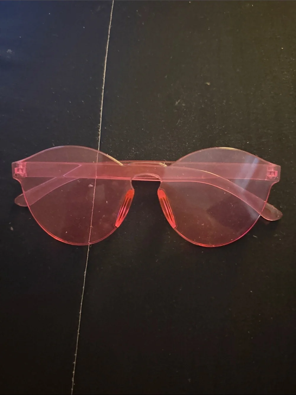 Transparent Pink Round Sunglasses