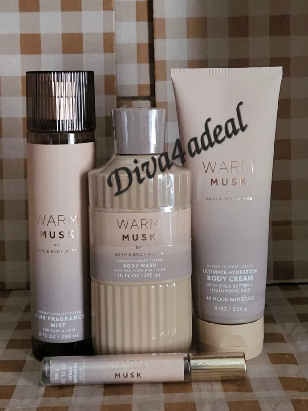 Bath & Body Works WARM MUSK 4PC Collection Set Bundle