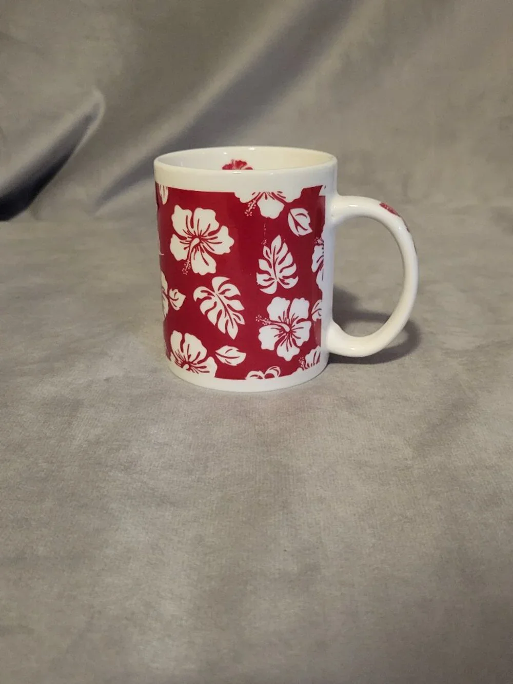 Hibiscus Red White Coffee Tea Mug Designed In Hawaii For Maui Pacific Traders