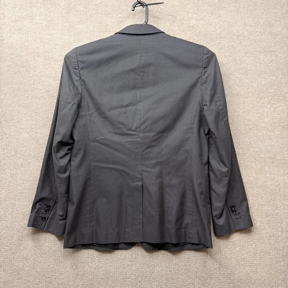 Juicy Couture Mens Pinstripe Blazer Jacket‎ Charcoal Grey Burnt Out Star Lining