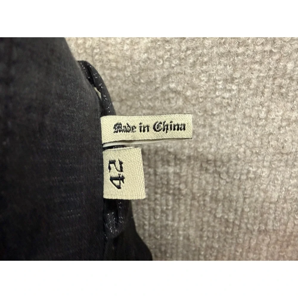 Juicy Couture Mens Pinstripe Blazer Jacket‎ Charcoal Grey Burnt Out Star Lining