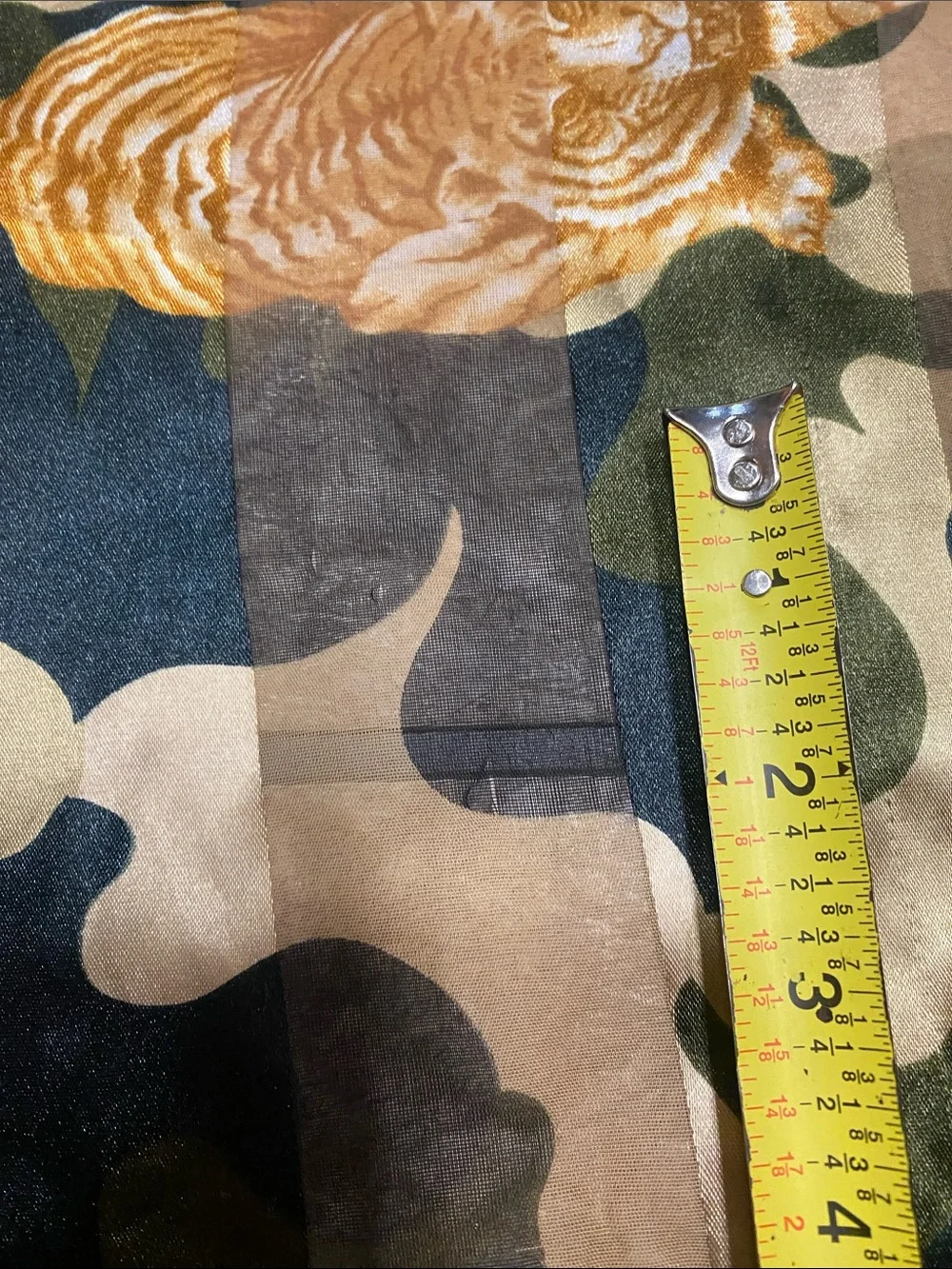 Camouflage Scarf with Tiger Motif - Green, Tan, Black Spring Layering