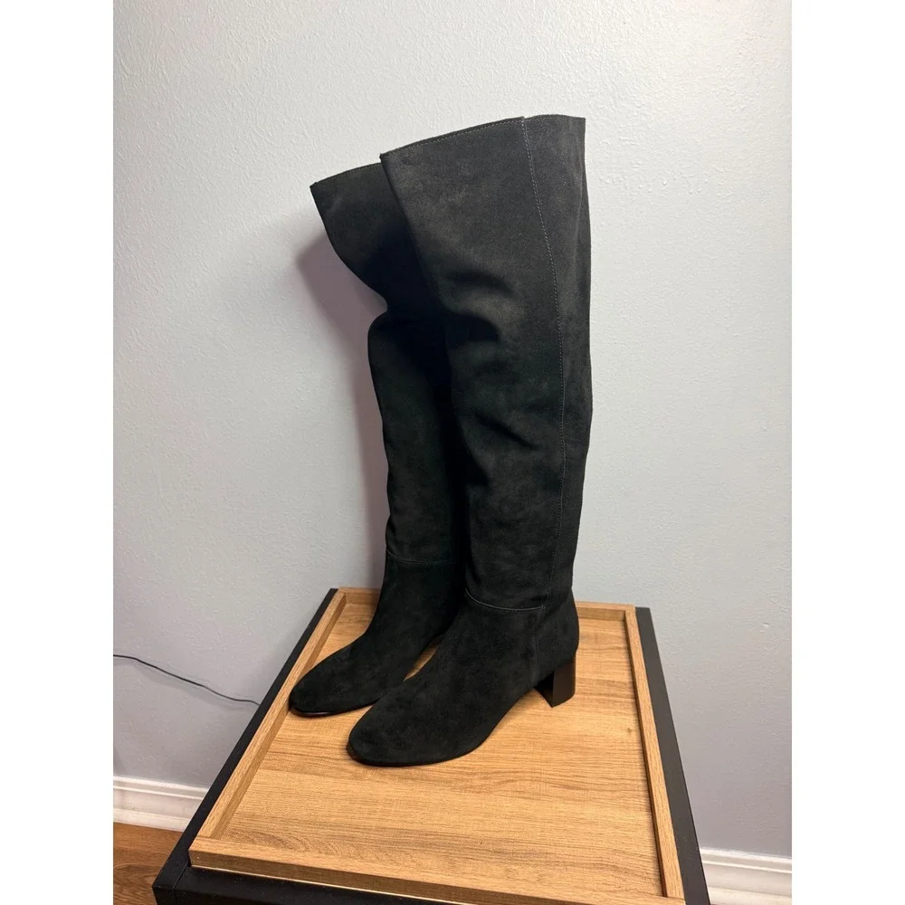 Madewell‎ The Sylvia Over-The-Knee Boot in Suede Black 8.5
