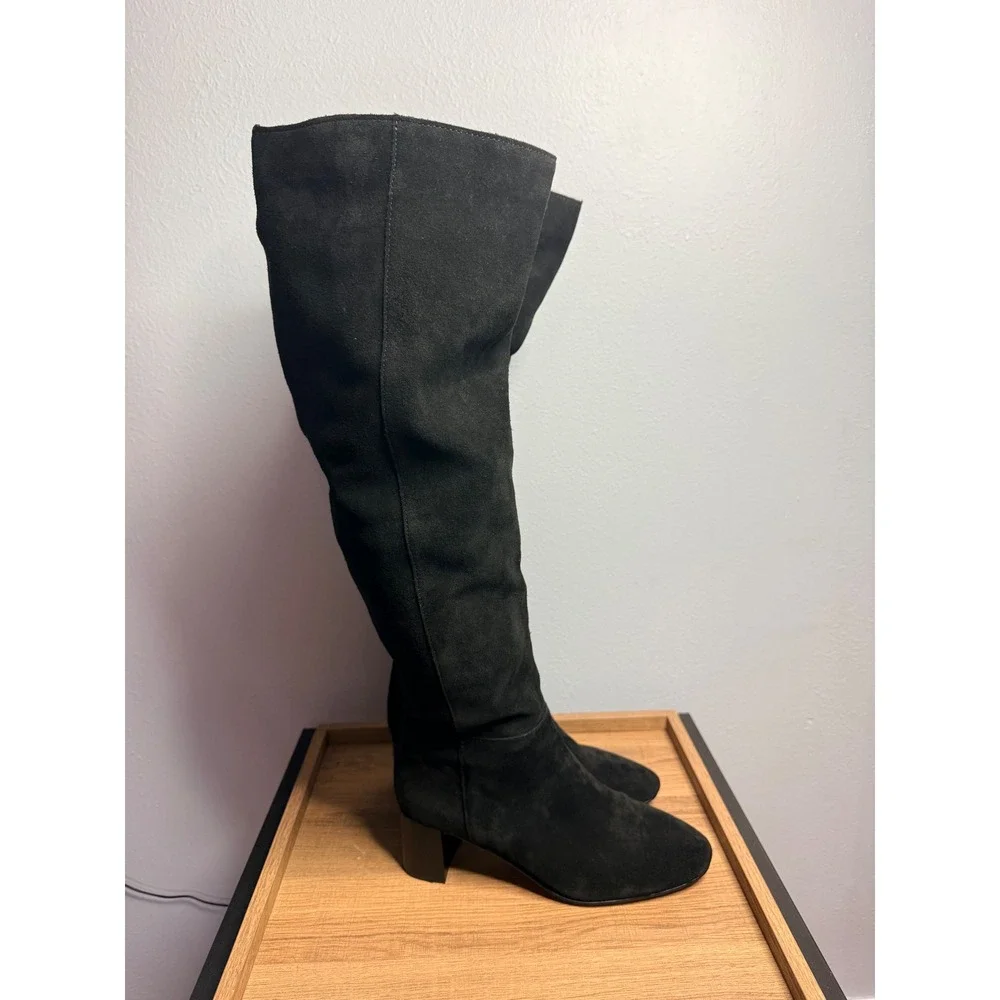Madewell‎ The Sylvia Over-The-Knee Boot in Suede Black 8.5