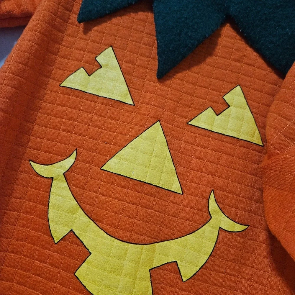 Vintage Sweet Treasures Infant Pumpkin Costume Romper with Hat Orange 3/6 Months