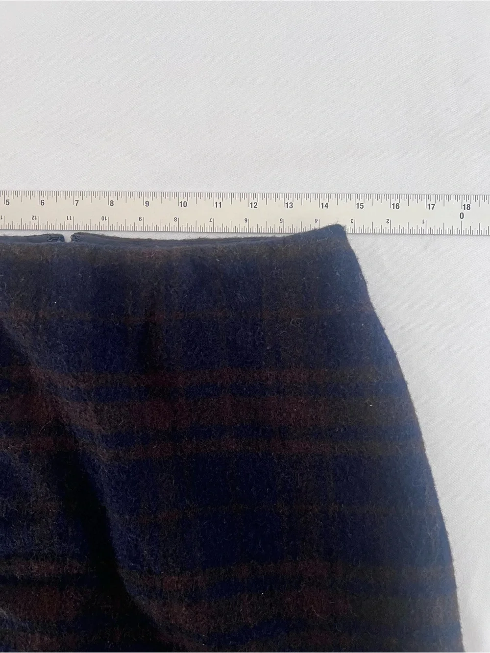 Uniqlo Wool Classic Navy Plaid Wool Mini Skirt