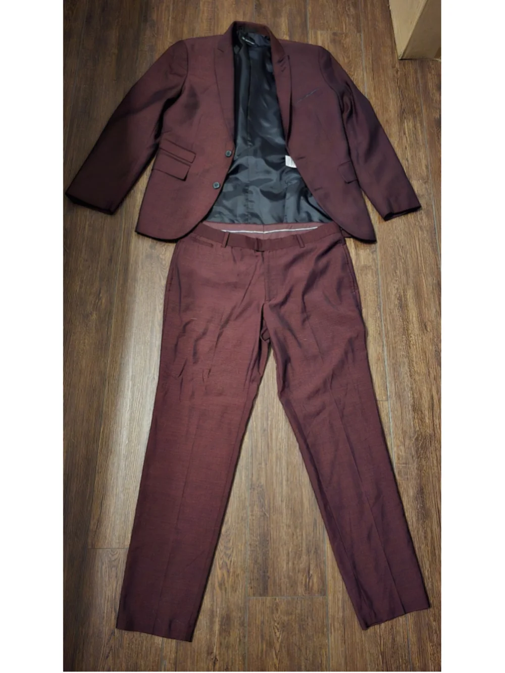 INC international concepts clothing - 2 piece suit jacket pants maroon