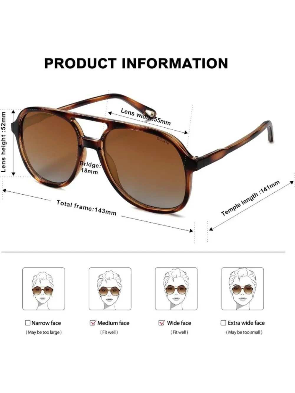 Retro Polarized Aviator Sunglasses for Women & Men - Vintage 80s 90s Trendy