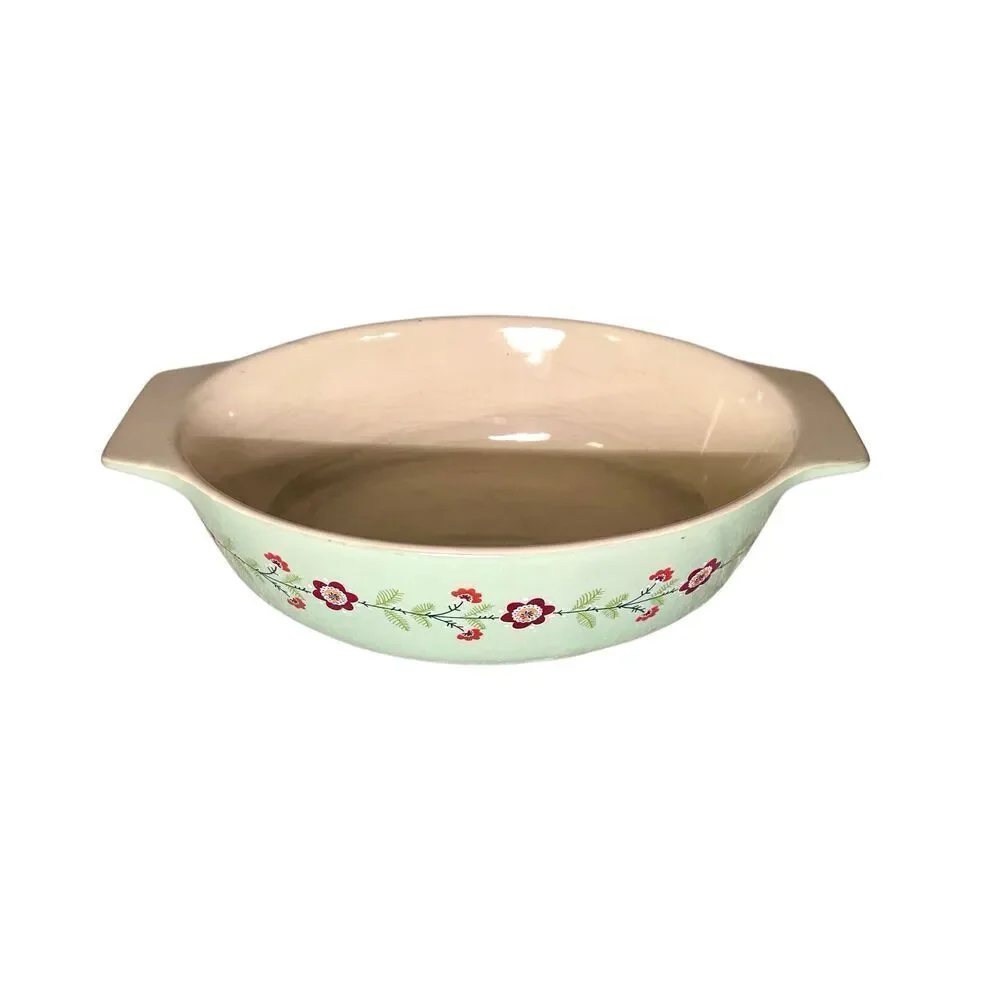World Market Casserole Floral Oval Baking Dish Bakeware Ceramic