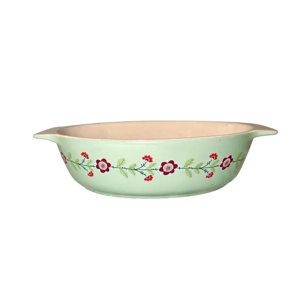 World Market Casserole Floral Oval Baking Dish Bakeware Ceramic