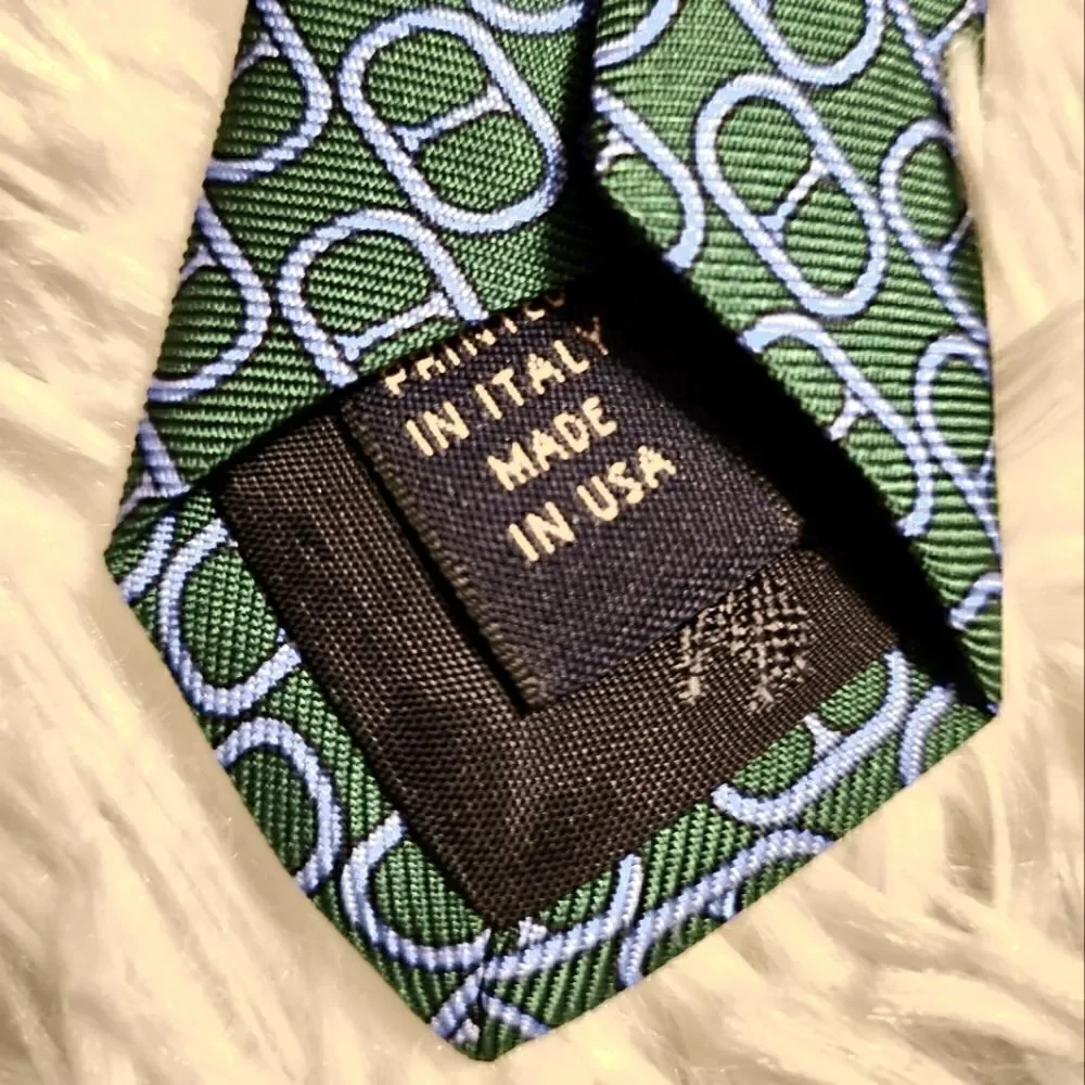 Brooks Brothers Makers Geometric Silk Tie Green Blue Mens New