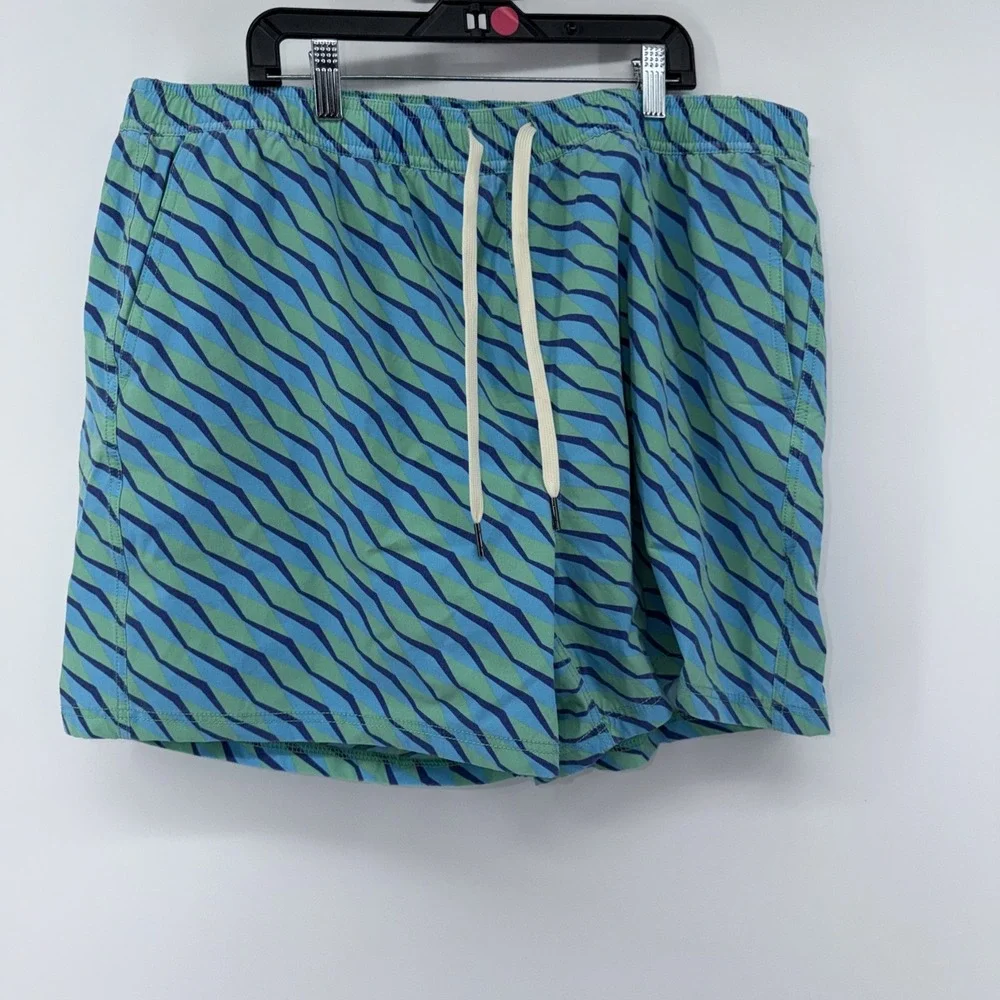 Fair Harbor Mastos-Anchor Trunk Shorts Mens XXXL Green Seabay Lined Swim‎ Trunks