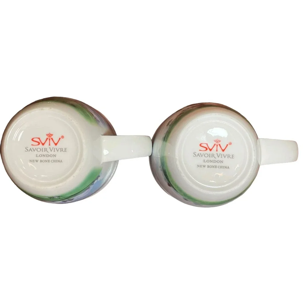 Savoir‎ Vivre London New Bone China Golf Coffee Mugs Lot of 2