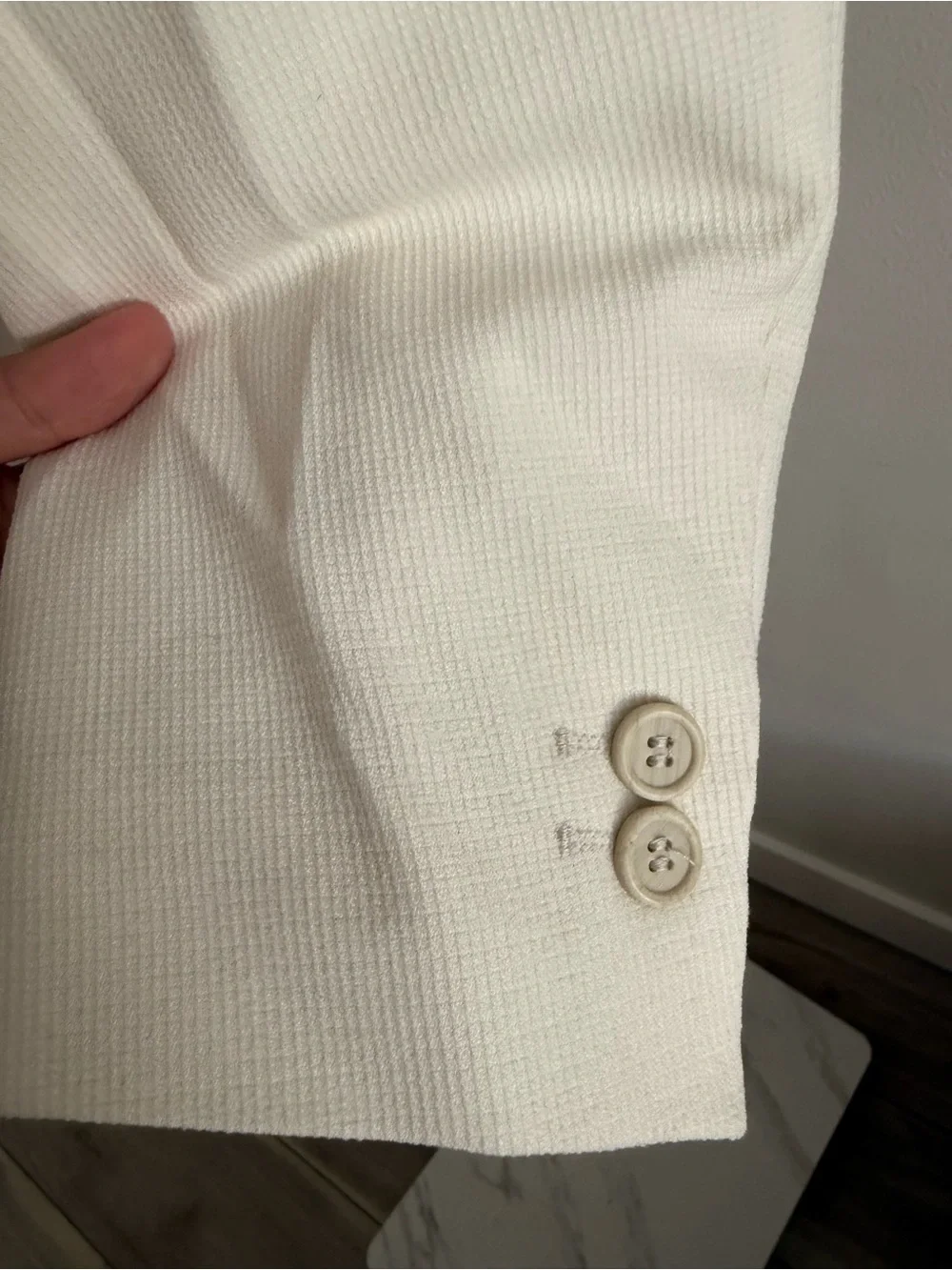 Zara Off-White Single-Button Men's Blazer