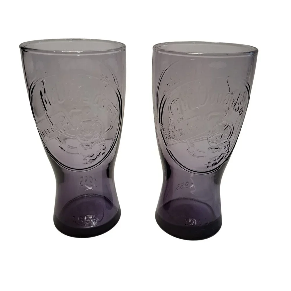 McDonalds Limited Edition 1955 Coca-Cola Purple Glasses‎ Set of 2 6