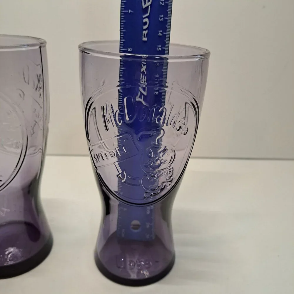McDonalds Limited Edition 1955 Coca-Cola Purple Glasses‎ Set of 2 6