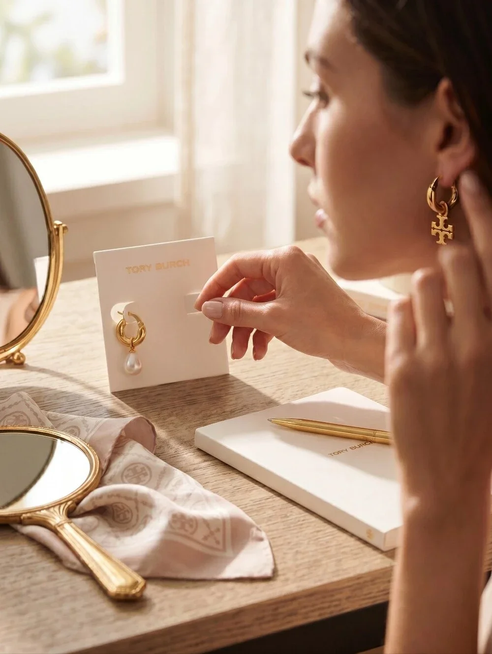 Tory Burch asymmetrical huggie