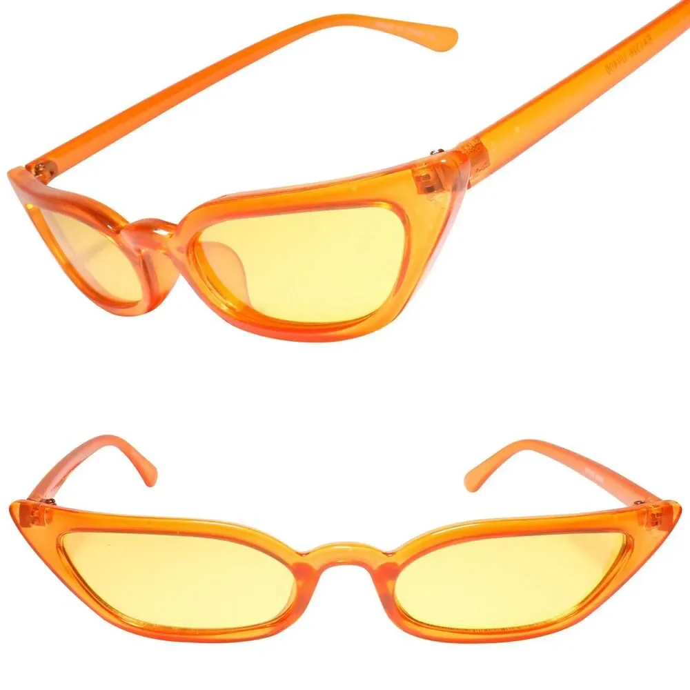 Classic Rockabilly 80s Cat Eye Orange Sunglasses