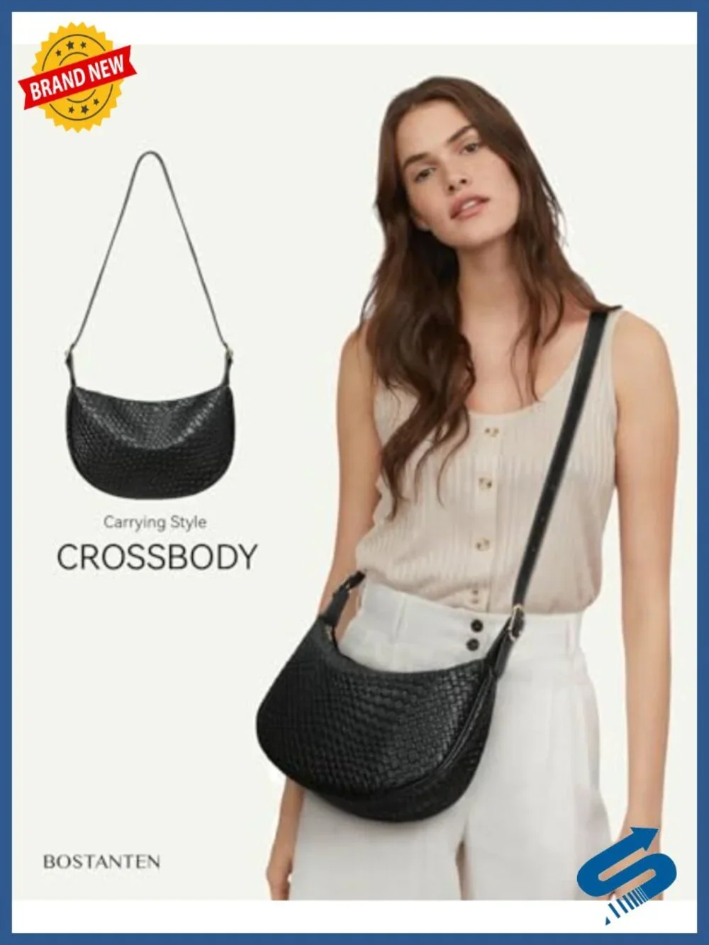 Vegan Leather Crescent Crossbody Bag Hobo Handbag Adjustable Strap