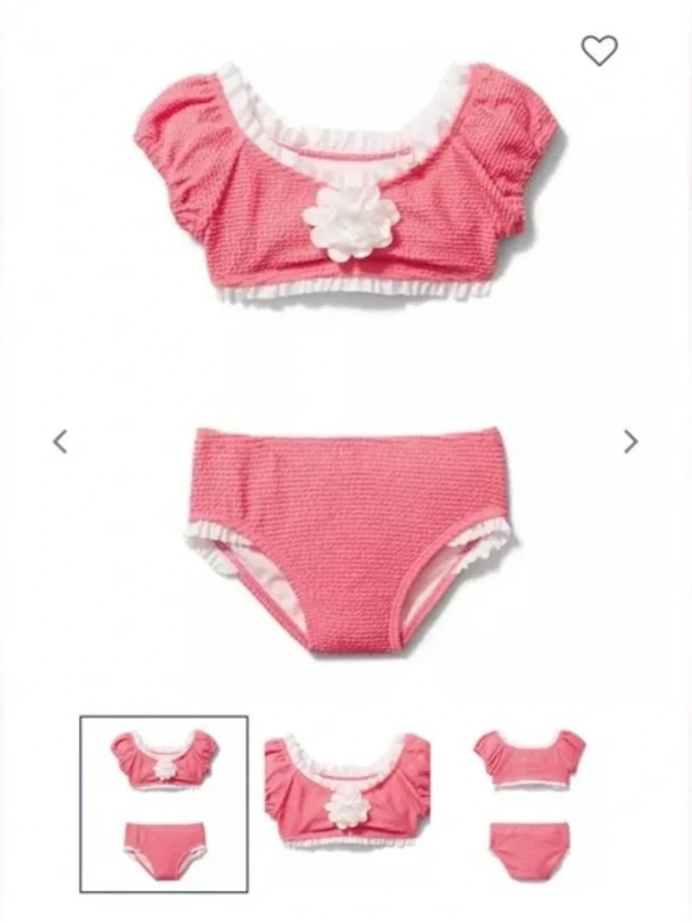 Janie and Jack‎ Pink Ruffle Two-Piece Swim Set with White Flower