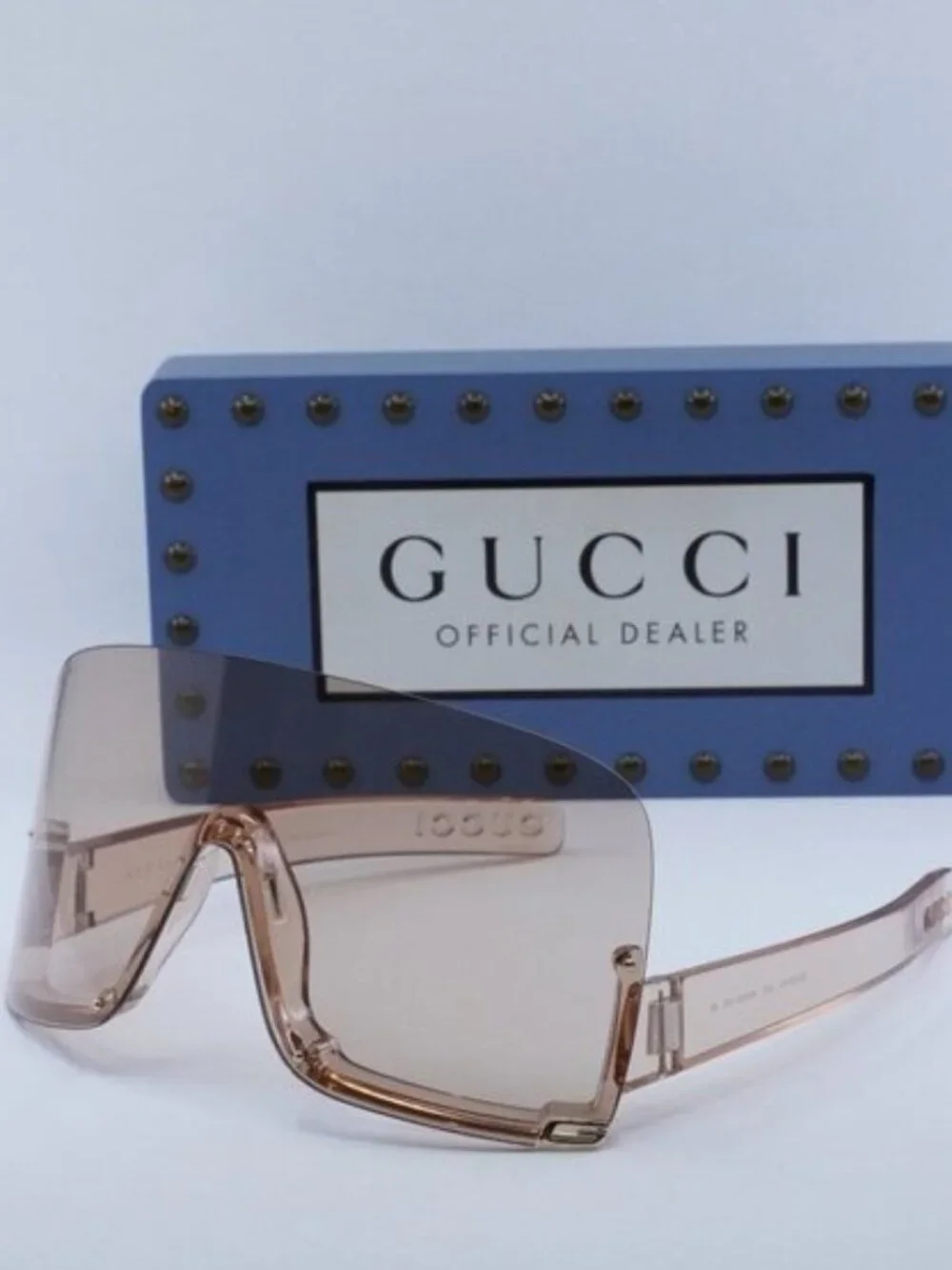 Gucci GG1631S 010 Shield Sunglasses - Nude\Pink