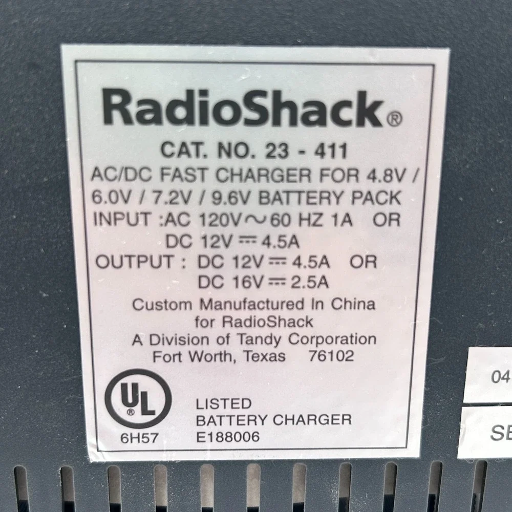 Radio Shack Racing Battery Pack AC/DC Charger 23-411 Nickel Cadmium New Open Box