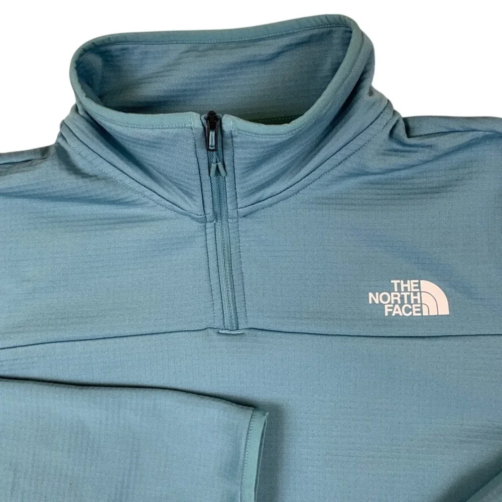 The North Face Mens Quarter Zip Grid Fleece‎ Pullover Blue NF0A8AZE Large