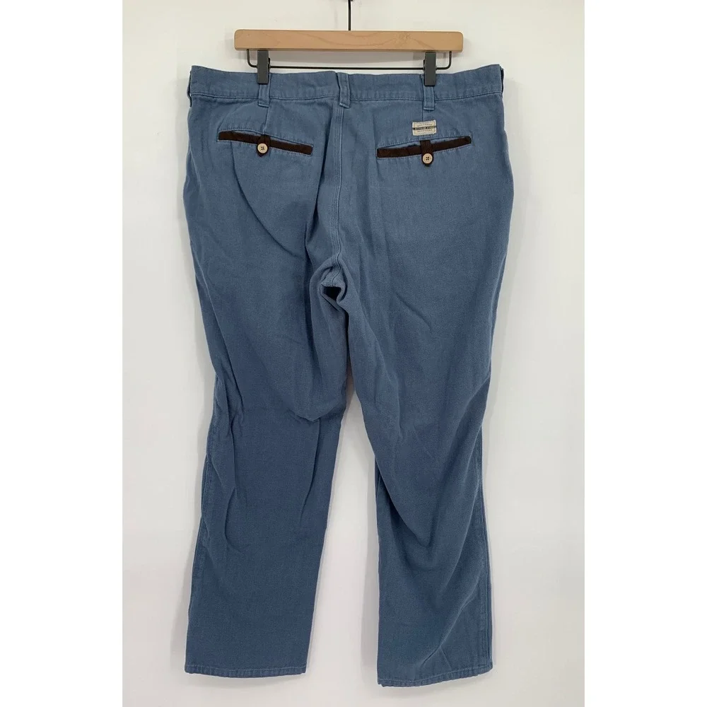 Southern Marsh Pants Mens 36x32 Blue Cotton Canvas Chino Straight Leg Preppy