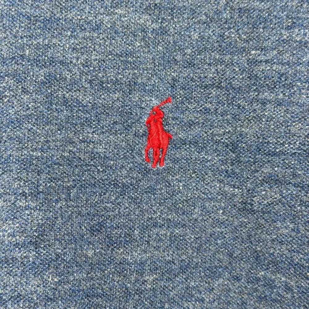 Polo Ralph Lauren Mens‎ L Blue Heathered Short Sleeve Polo Shirt Red Pony Logo