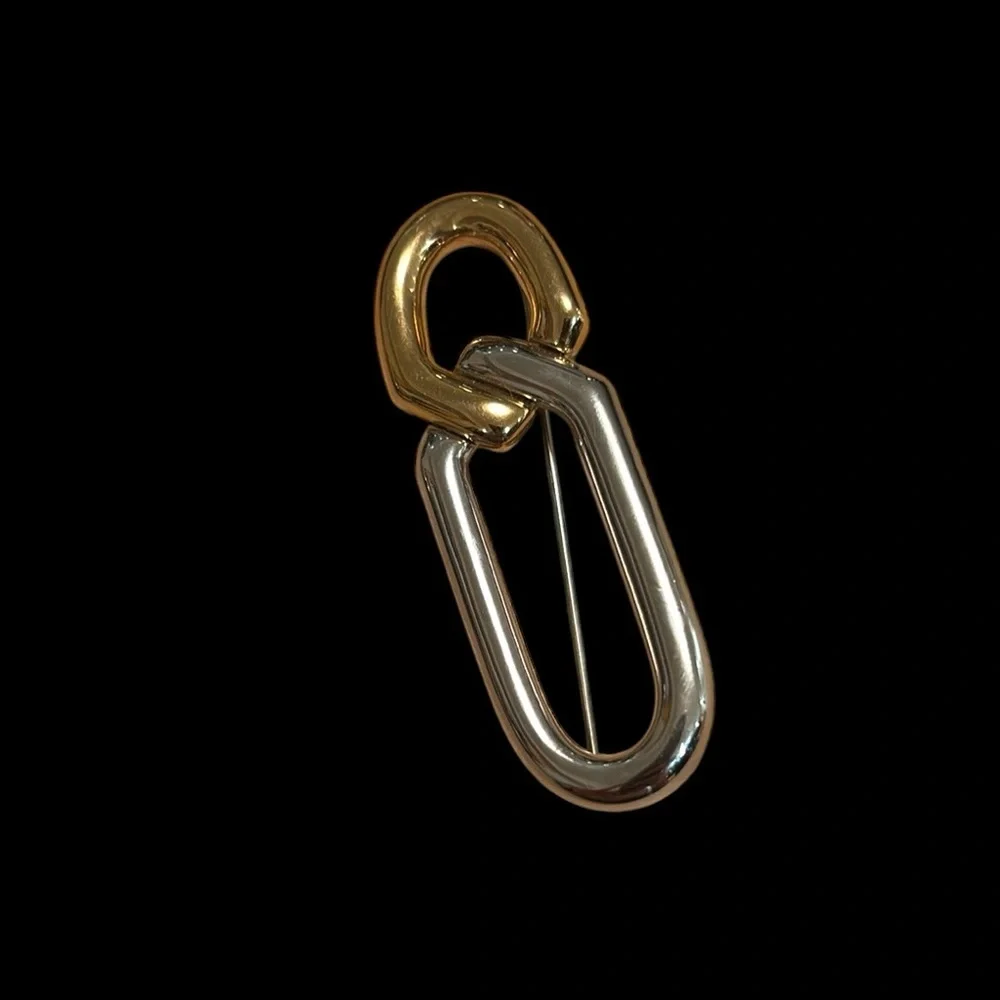Monet Gold and Silver Two Tone Metal Carabiner