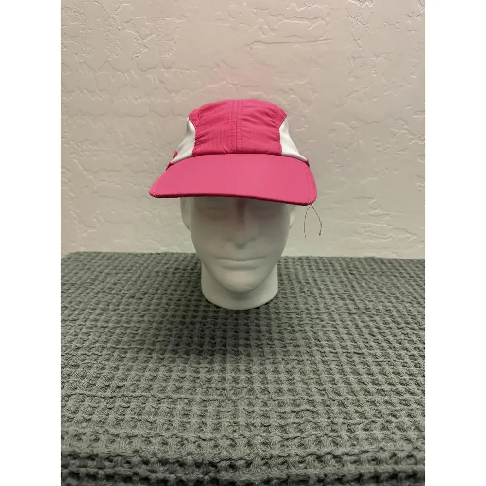 National Running Center Pink White Wide Brim Sports Cap Hat Good Condition‎