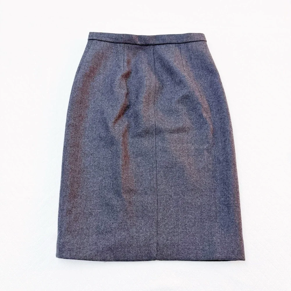 J. Crew Wool Pencil Skirt Zippered Accents Size OO Mint