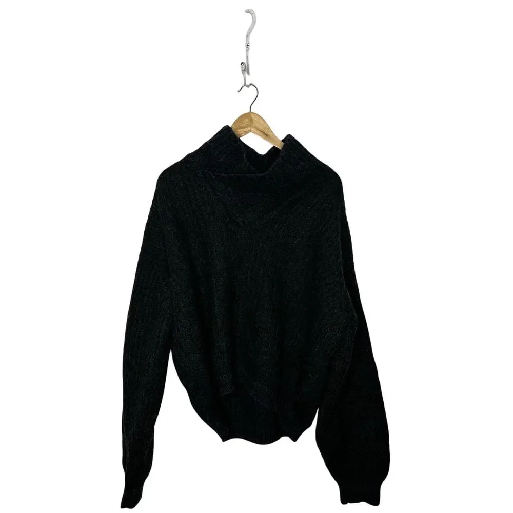 VTG 60s BROOKS BROTHERS wool mock neck thick knit sweater green Ireland XL