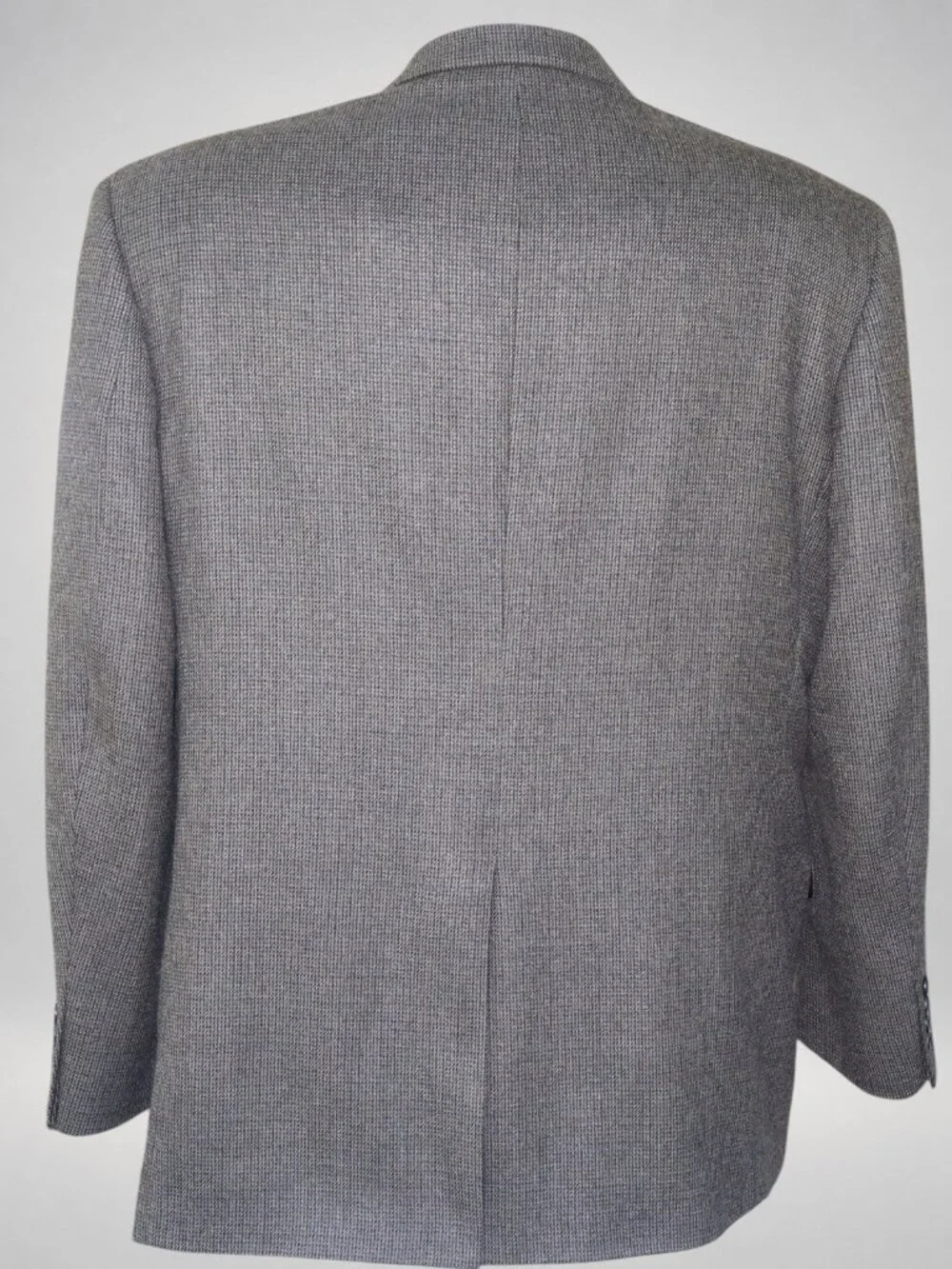 Men's 46R Taupe Houndstooth 100% Lambswool Sport Coat Blazer Geoffrey Beene