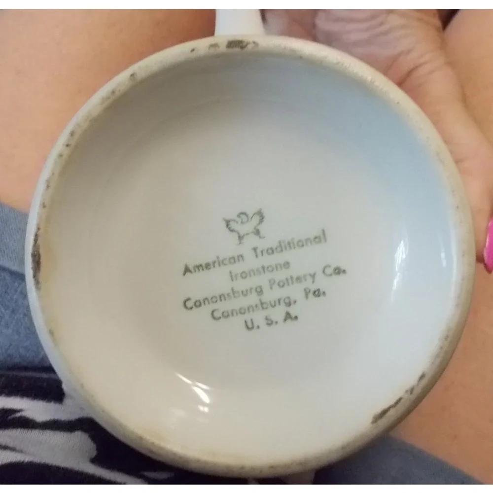 Canonsburg Pottery Traditional Ironstone Teapot Washington Colonial White
