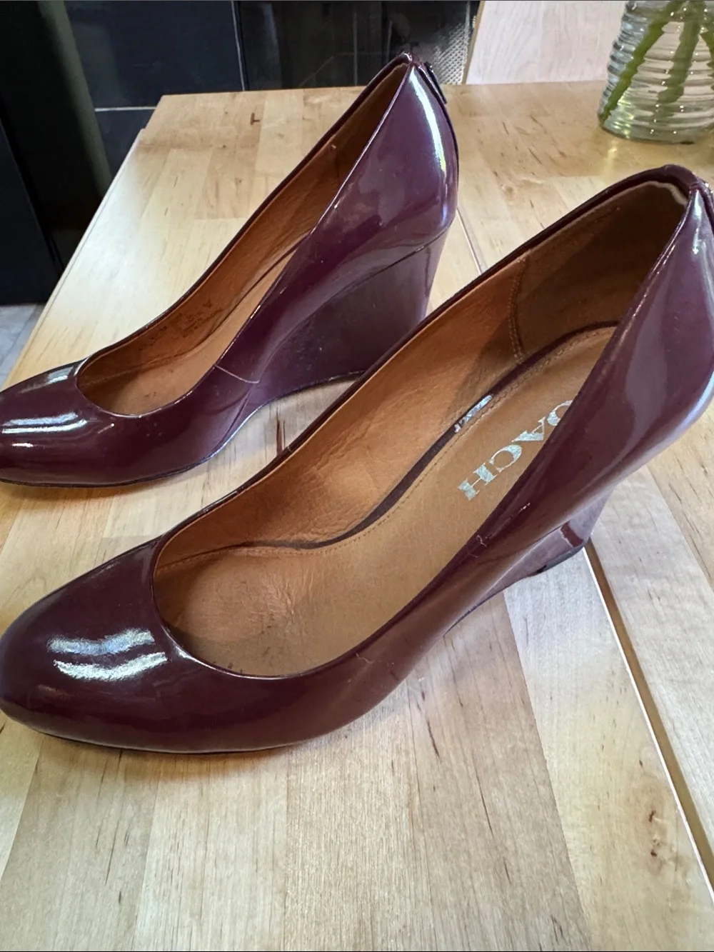 Coach glossy burgundy
