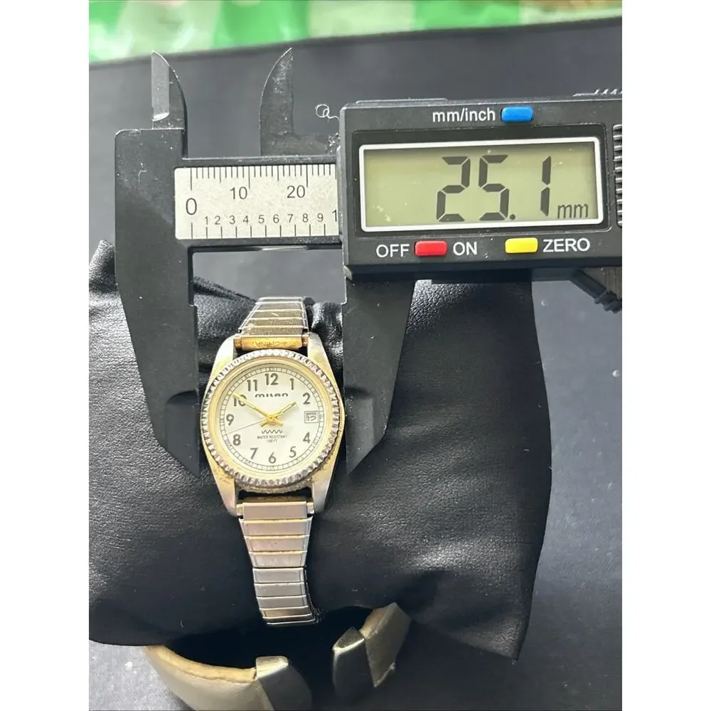 Milan Two Tone Women’s Stretch Band Quartz Watch
